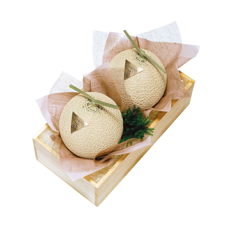マスクメロン2個・桐箱入（1玉 約1.5kg） | 京橋千疋屋オフィシャル