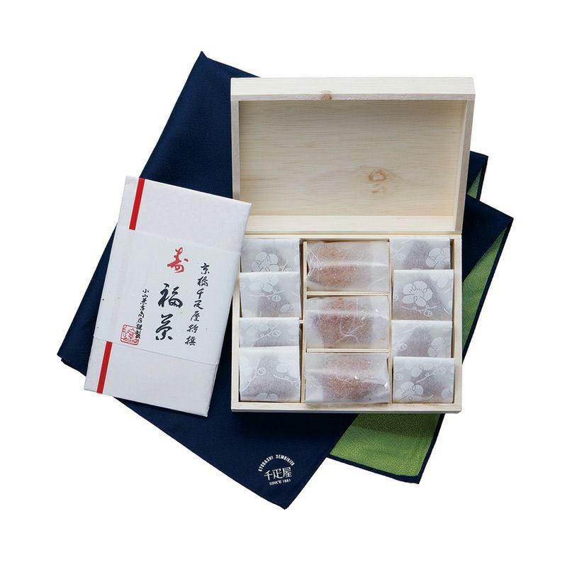 【父の日ギフト2023】<br>梅干「ふくふく」ふく茶セット 木箱入 風呂敷包 11粒 